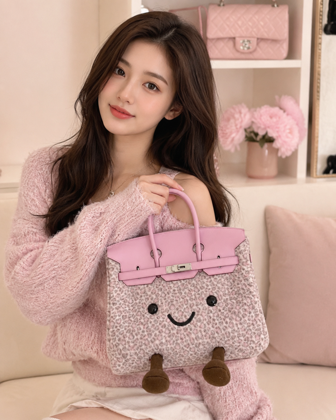 Classic Rose Leo Fluff BK Bag