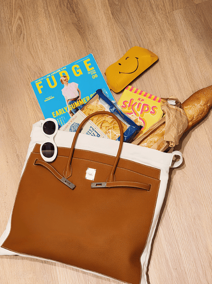 Classic Caramel White BK Tote Bag