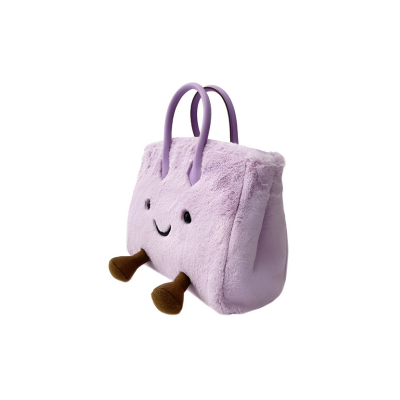 Petite Purple Fluff Zip Bag