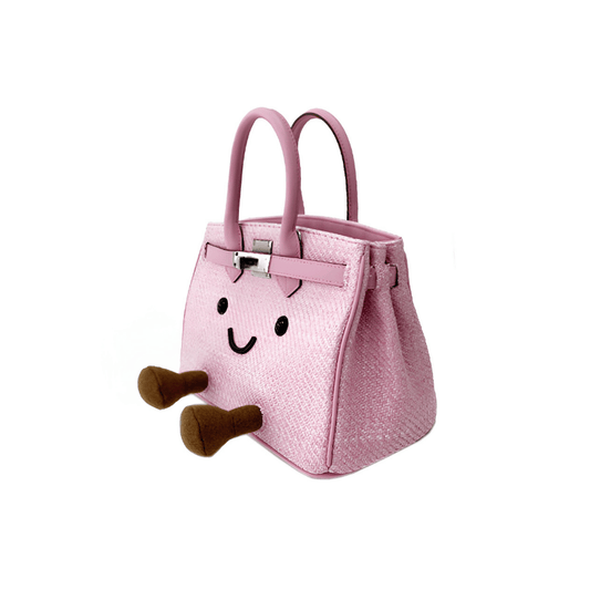 Classic Soft Pink Woven Fluff BK Bag