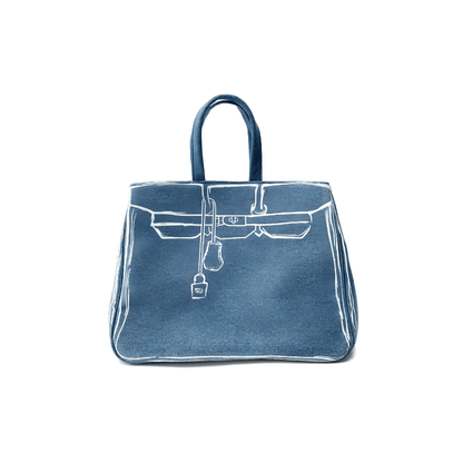 Denim Blue Sketch KL Tote Bag