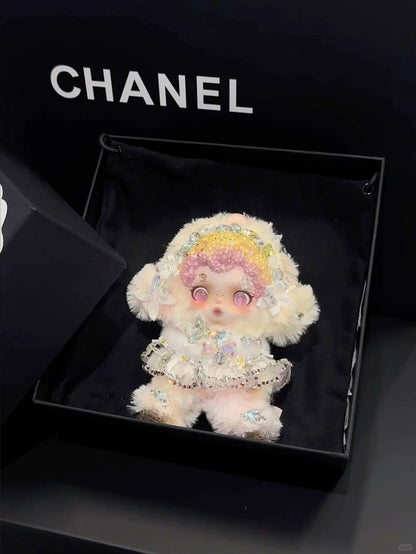 Skullpanda Crystal Bunny – Handmade Swarovski Plush Pendant