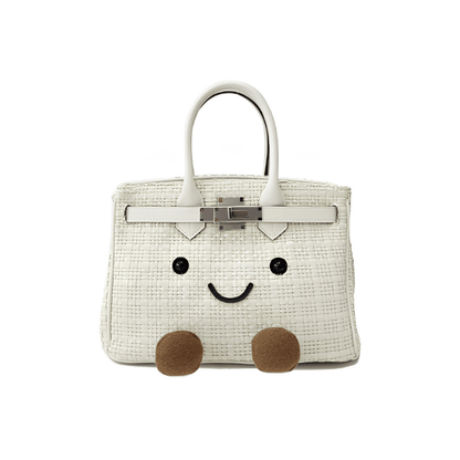 Classic Cream Woven Fluff BK Bag