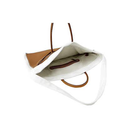 Large Caramel White BK Tote Bag
