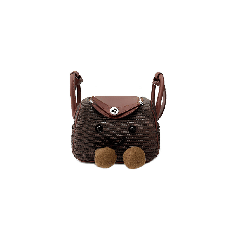 Espresso Brown Woven Fluff Cuddle Bag