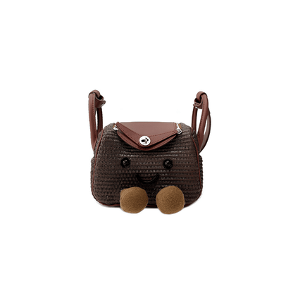 Espresso Brown Woven Fluff Cuddle Bag
