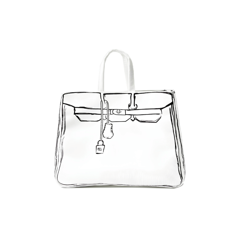Classic White Sketch KL Tote Bag