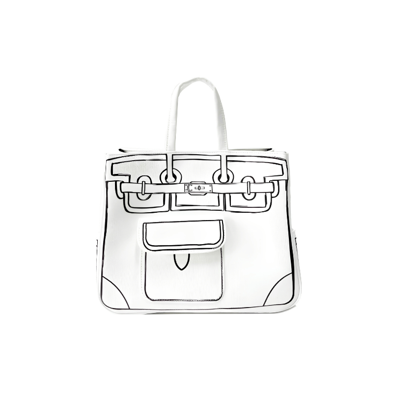 Classic White Sketch BK Tote Bag