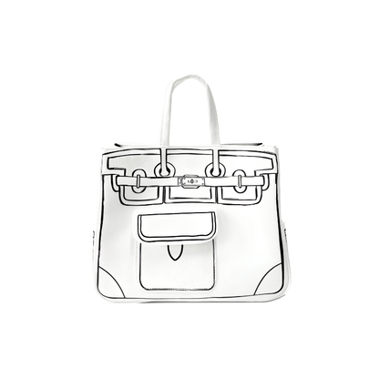 Classic White Sketch BK Tote Bag