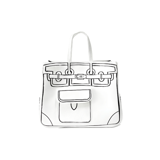 Classic White Sketch BK Tote Bag