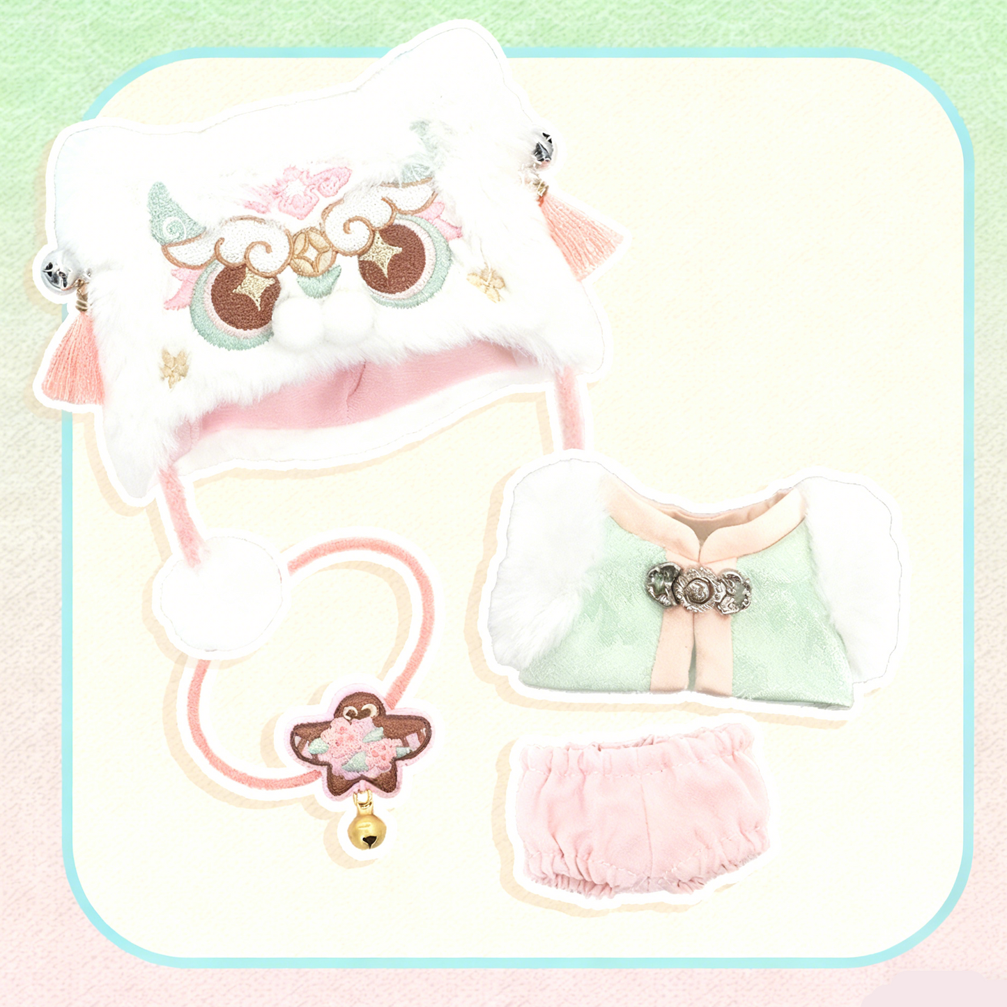 SP Lunar Lion Dance Winter Outfit Set | Fits Skull Panda Plush V1 V2 V3