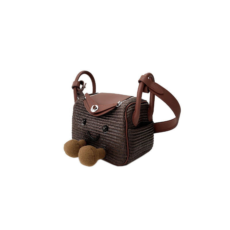 Espresso Brown Woven Fluff Cuddle Bag