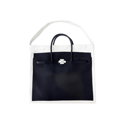 Large Midnight White BK Tote Bag