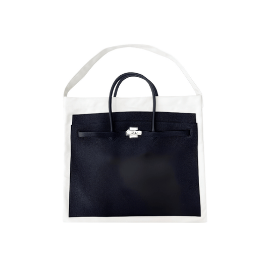 Large Midnight White BK Tote Bag