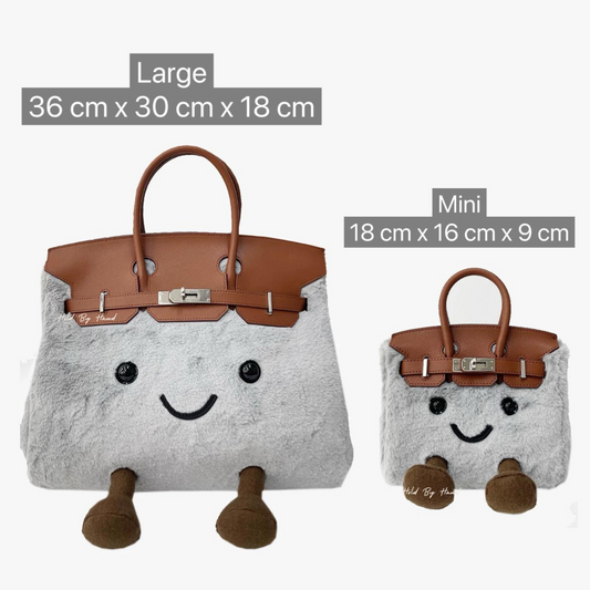 [New] Designer Inspired Jellycat Birkin H Bag Collection Grey