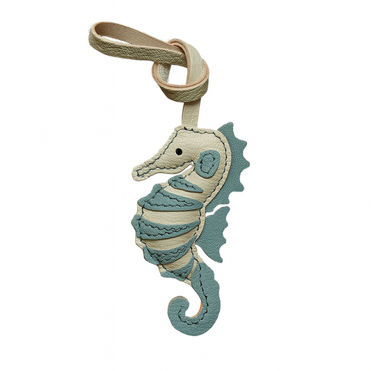 Ocean Whisper Seahorse Handmade Leather Charm