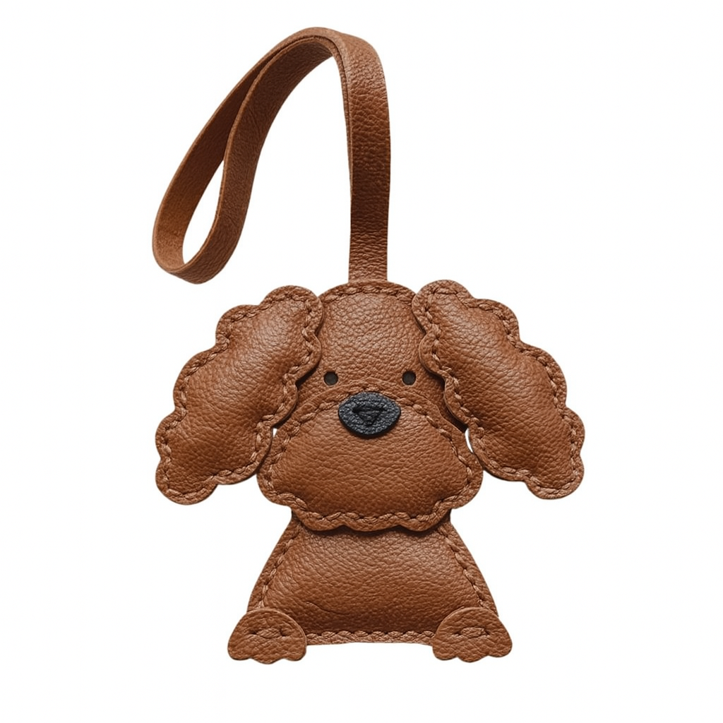 Snuggle Puppy Handmade Leather Charm