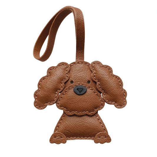 Snuggle Puppy Handmade Leather Charm