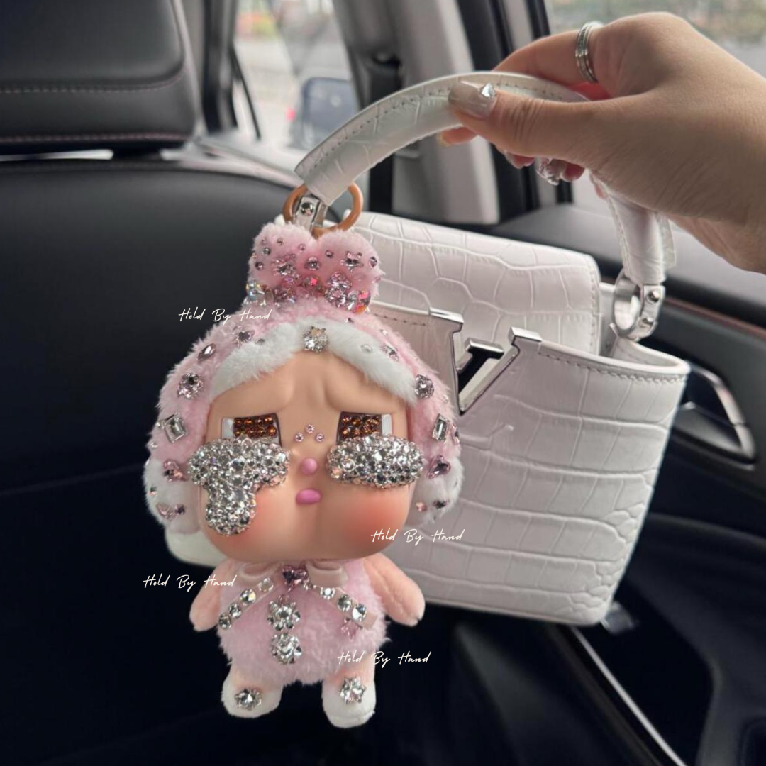 Authentic Pop Mart Crybaby Vinyl Plush Customized with Swarovski Crystals – Handmade Collectible