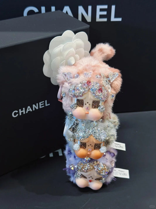 Authentic Pop Mart 3pcs Wild But Cutie Customized with Swarovski Crystals – Handmade Collectible