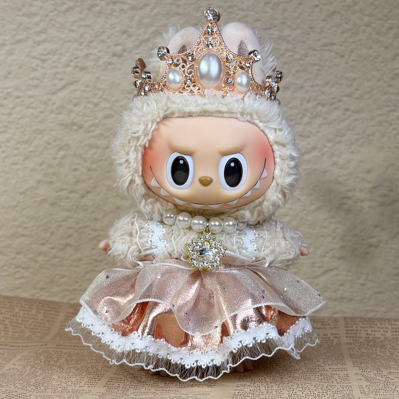 Labubu Royal Crown Princess Dress Handmade Costume Outfit