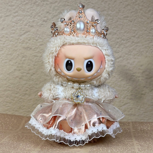 Labubu Royal Crown Princess Dress Handmade Costume Outfit