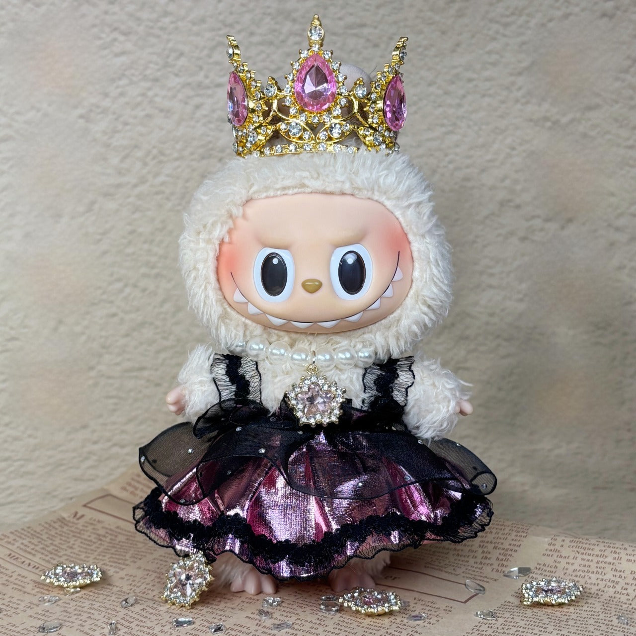 Labubu Royal Crown Princess Dress Handmade Costume Outfit