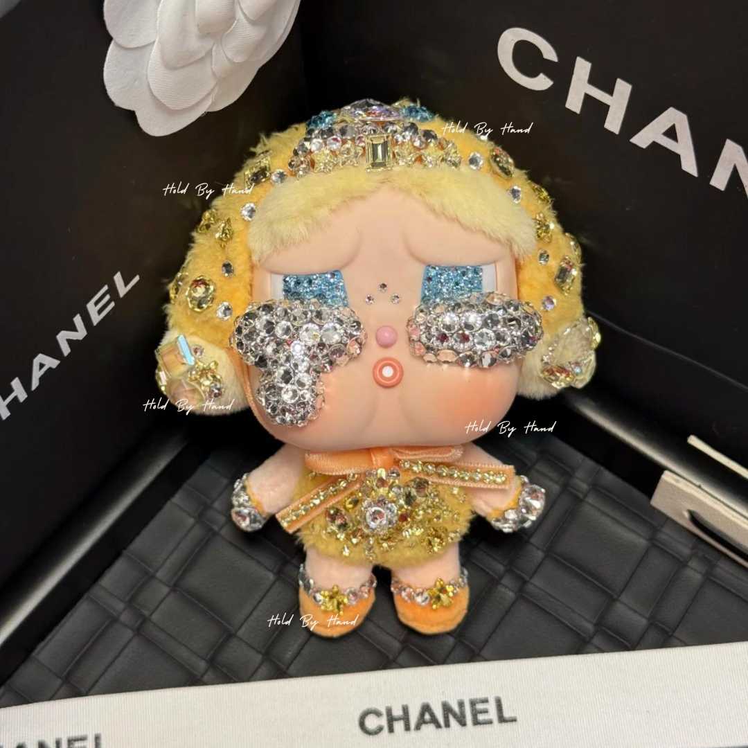 Authentic Pop Mart Crybaby Vinyl Plush Customized with Swarovski Crystals – Handmade Collectible