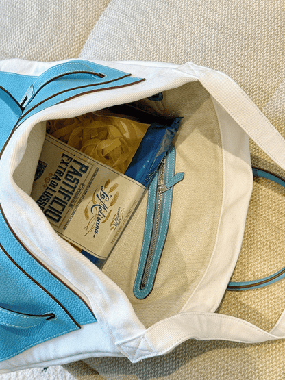 Classic Turquoise White BK Tote Bag