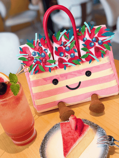Classic Berry Stripe Fluff BK Bag