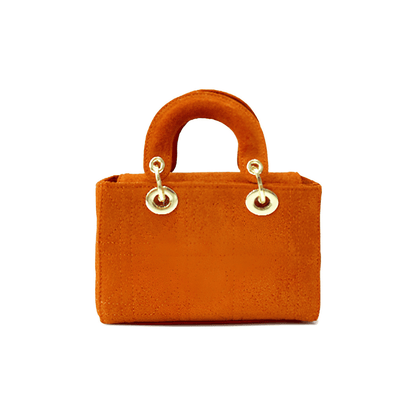 Pumpkin Orange Heart Fluff Mini Bag