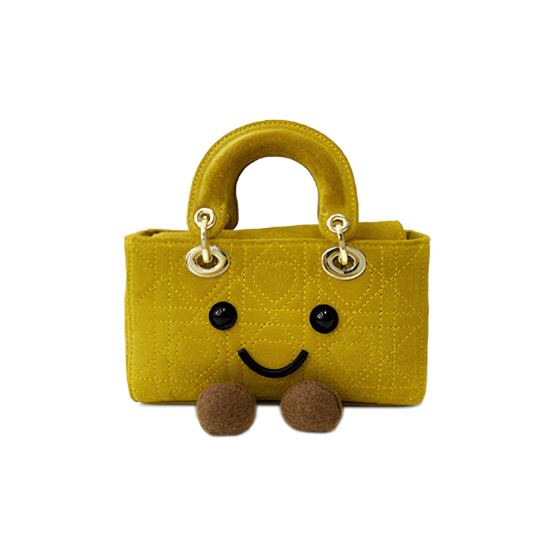 Mustard Heart Fluff Mini Bag
