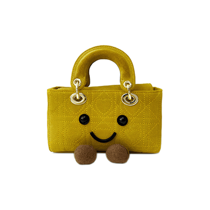 Mustard Heart Fluff Mini Bag