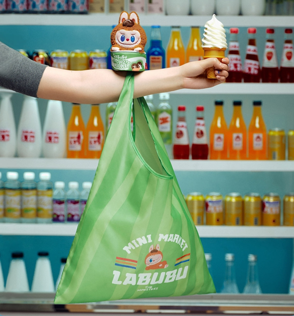 Labubu Wacky Mart Cup Noodle Foldable Bag – Plush Edition