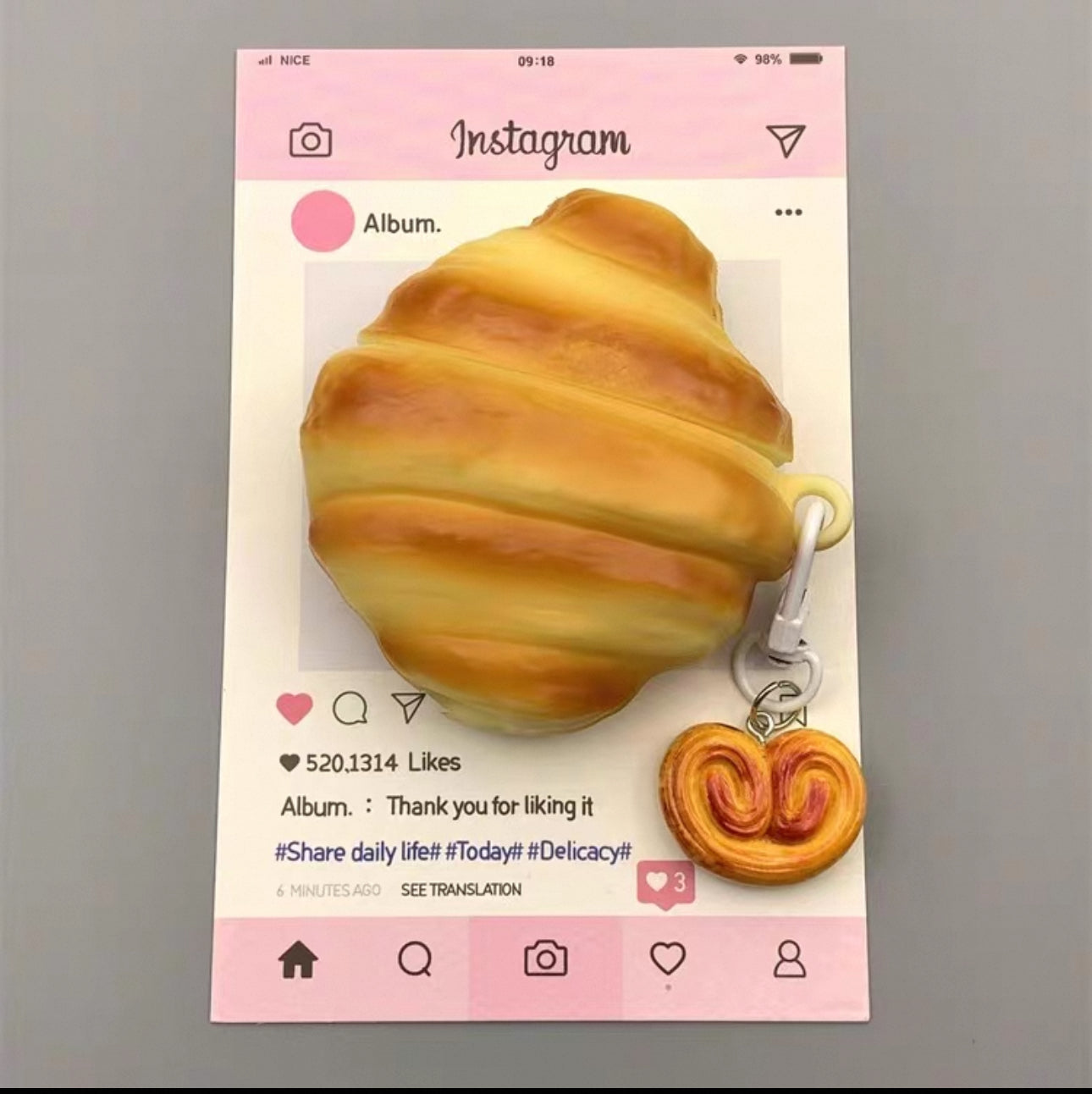 Croissant and Pretzel Airpod Case