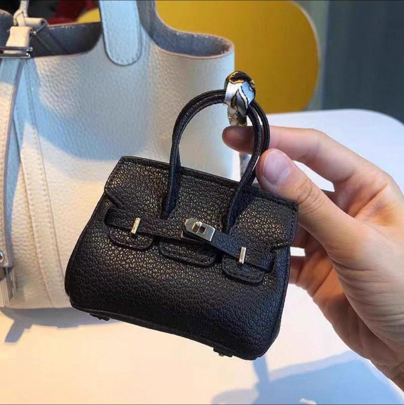 Luxury Mini Birkin-Inspired Keychain 10.5cm – Handbag Charm Gift for Purse Lovers