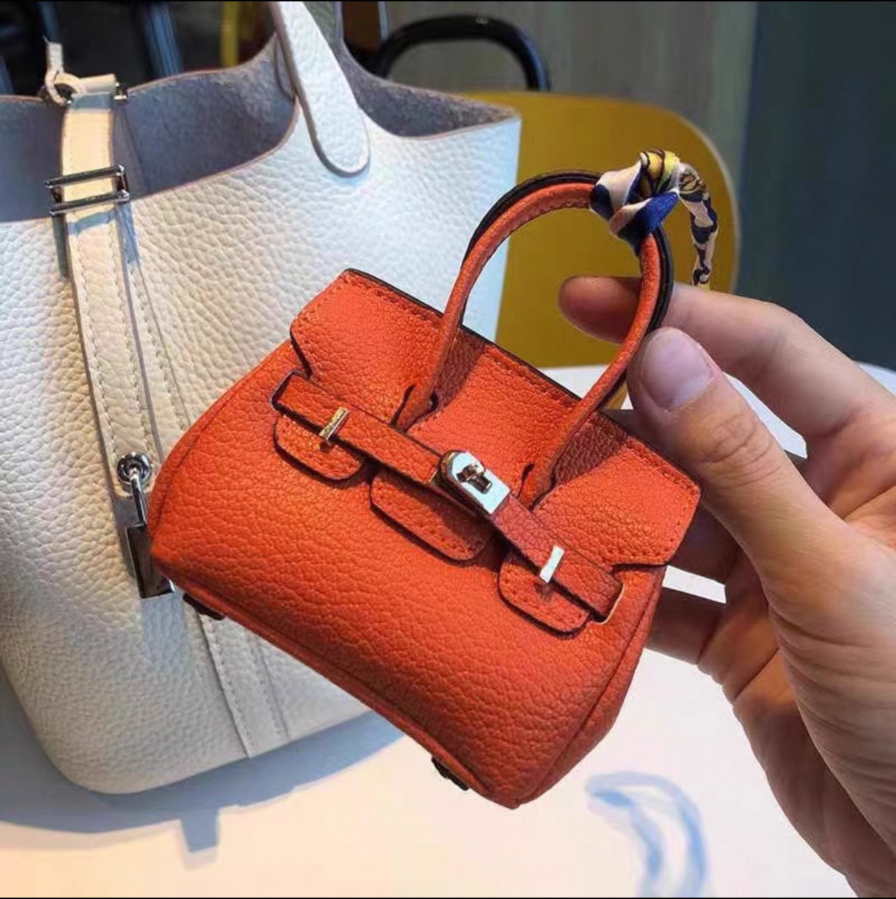 Luxury Mini Birkin-Inspired Keychain 10.5cm – Handbag Charm Gift for Purse Lovers