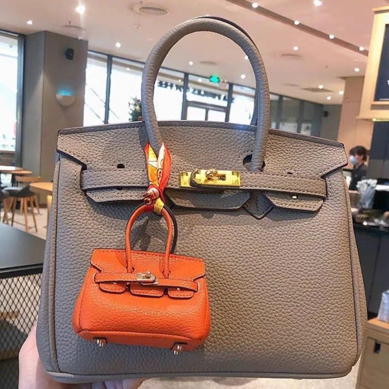 Luxury Mini Birkin-Inspired Keychain 10.5cm – Handbag Charm Gift for Purse Lovers