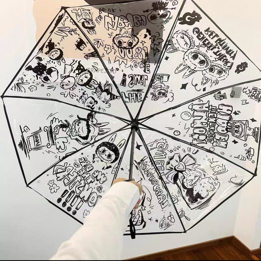 Labubu Sketch Parade – Transparent Character Umbrella