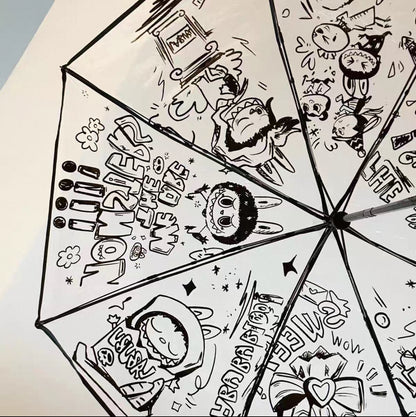 Labubu Sketch Parade – Transparent Character Umbrella