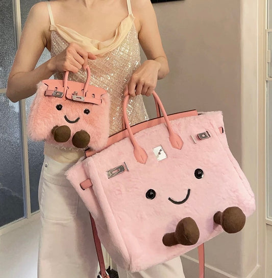 [New] Designer Inspired Jellycat Birkin H Bag Collection Pink
