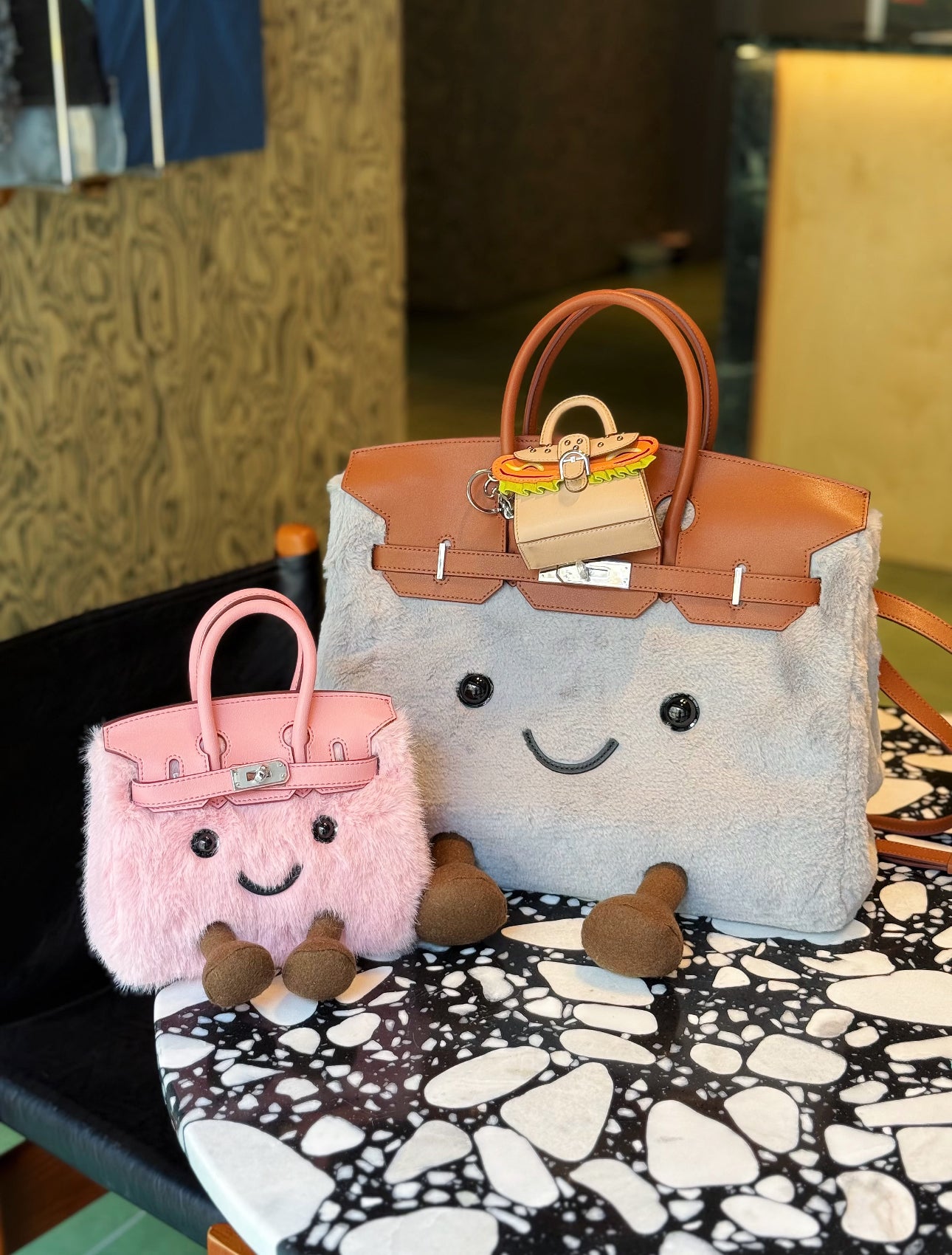 Petite Grey Fluff BK Bag