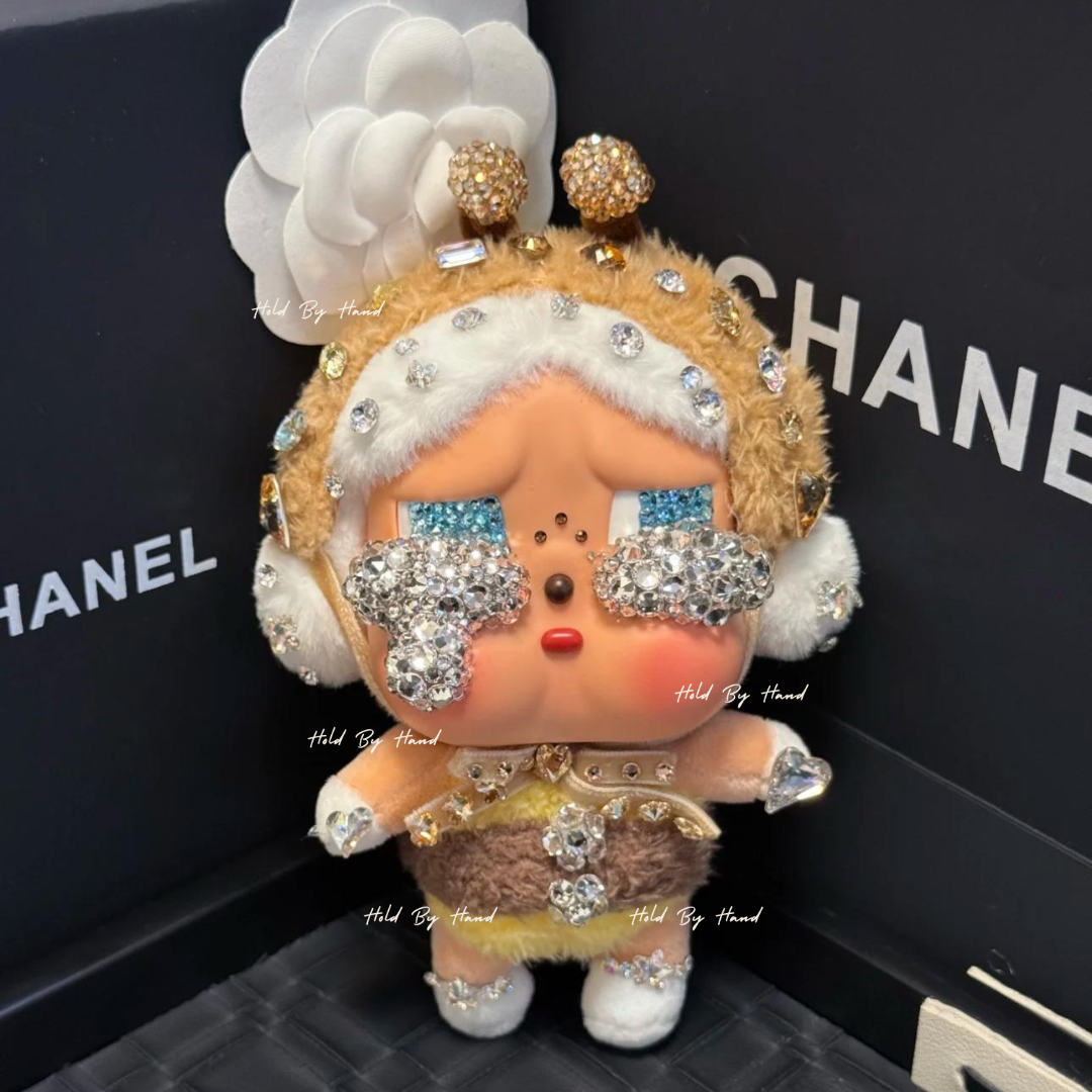 Authentic Pop Mart Crybaby Vinyl Plush Customized with Swarovski Crystals – Handmade Collectible