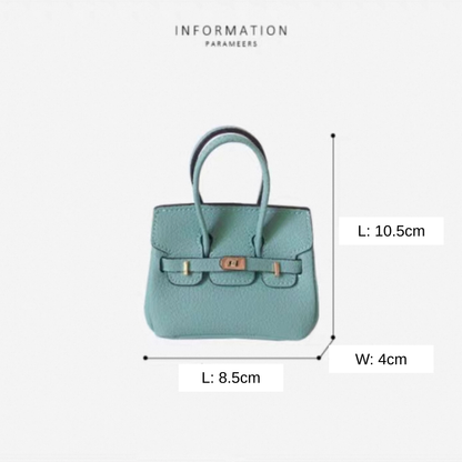 Mini Top Handle Lock Bag Charm Keychain