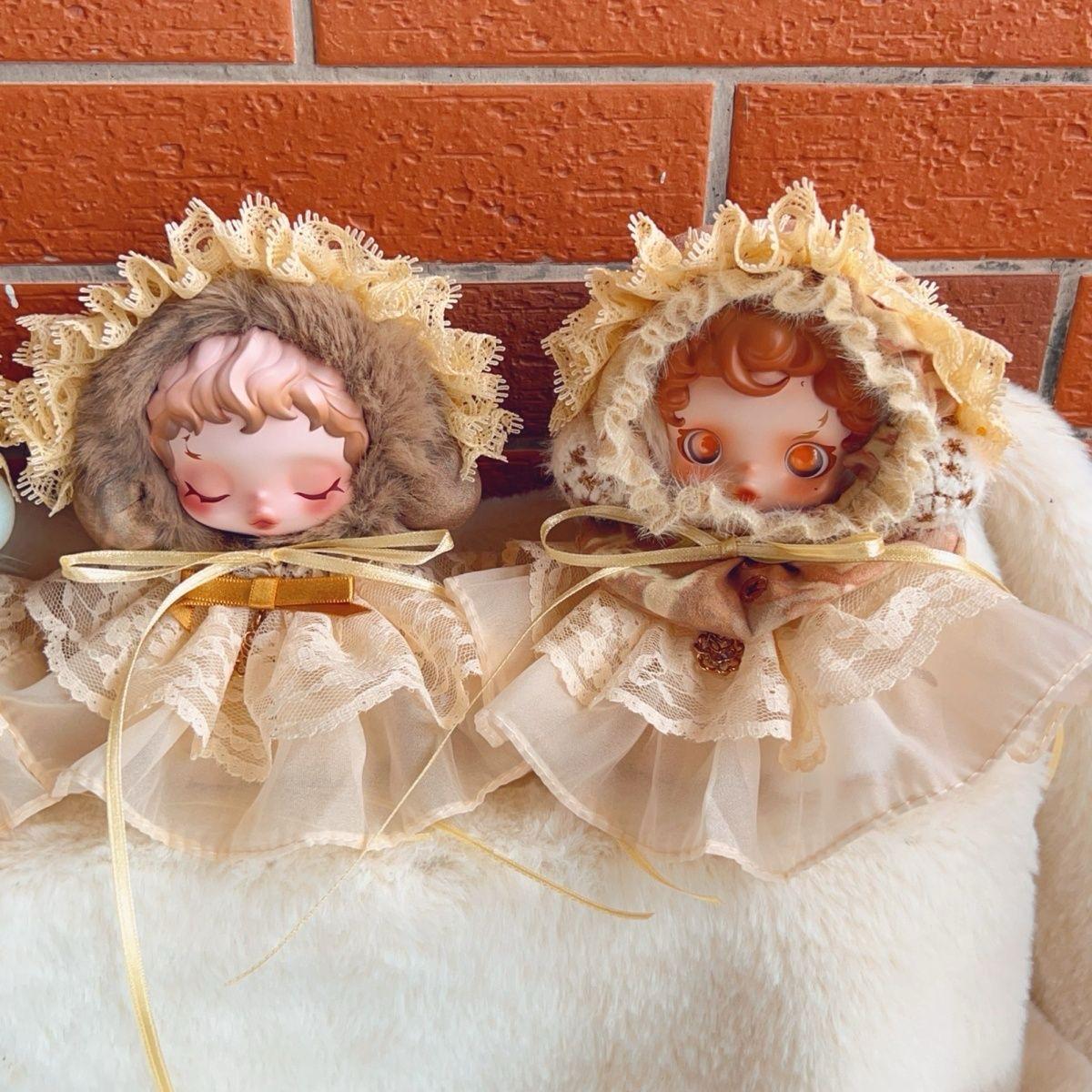 Skullpanda Victorian Dream Bloom – Handmade Lace Bonnet Dress | Fits Skullpanda Dolls (Pop Mart)