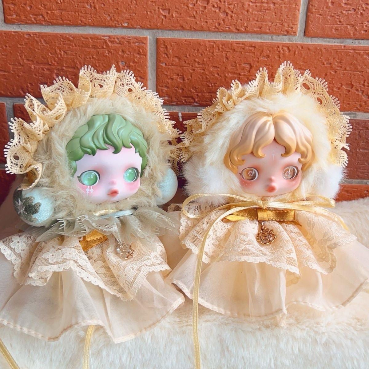 Skullpanda Victorian Dream Bloom – Handmade Lace Bonnet Dress | Fits Skullpanda Dolls (Pop Mart)