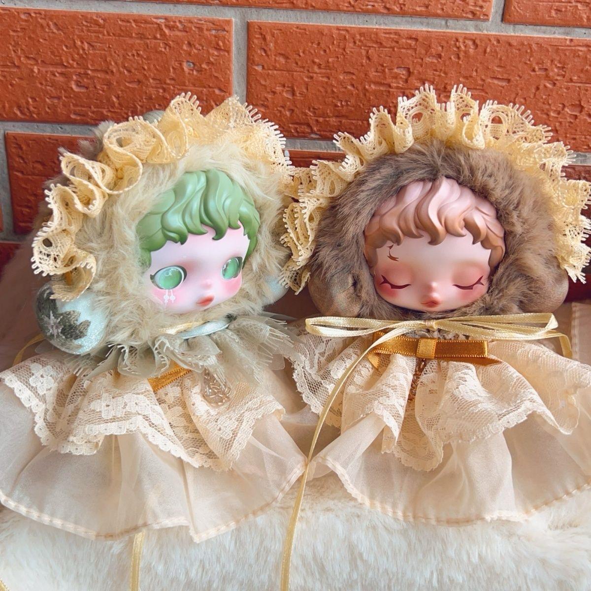 Skullpanda Victorian Dream Bloom – Handmade Lace Bonnet Dress | Fits Skullpanda Dolls (Pop Mart)