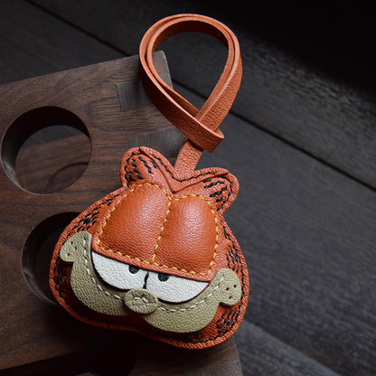 Orange Cat Handmade Leather Charm