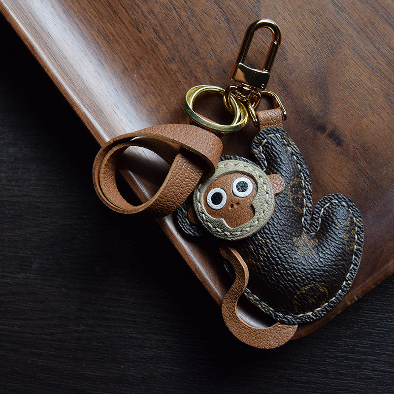 Playful Monkey Handmade Leather Charm