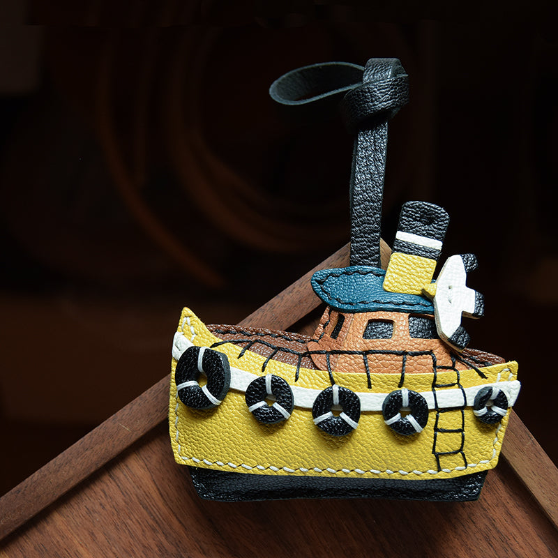 Boat Handmade Leather Charm